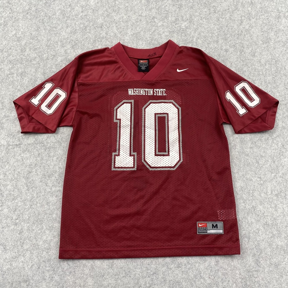 Washington State Cougars Jersey Youth Medium Red NCAA Football Nike #10 Mesh